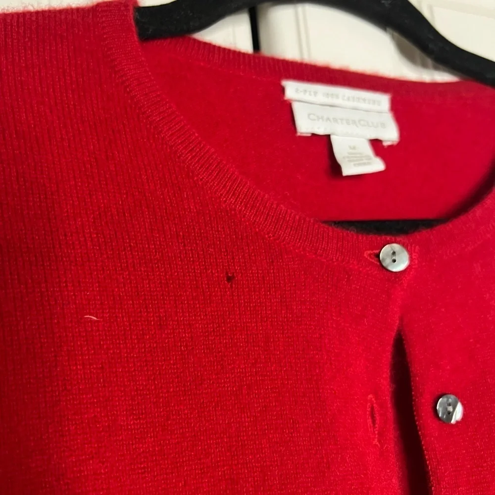 Charter Club 100% Cashmere Lace Print Cardigan